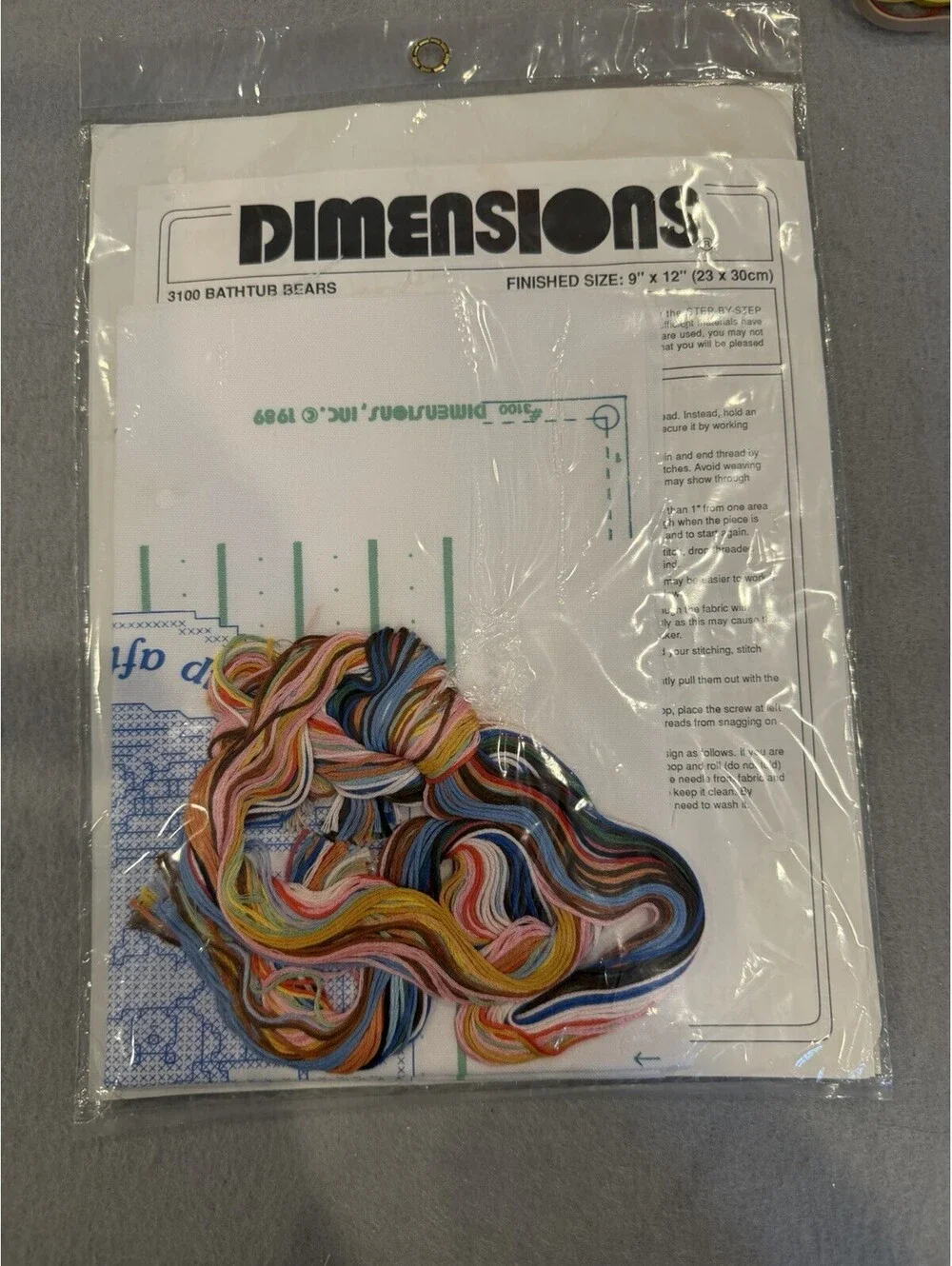 Vtg 1989 Dimensions  Stamped Crosstitch Bathtub Bears New Sealed